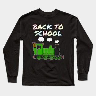 Back To School Steam Train (Green) Long Sleeve T-Shirt
